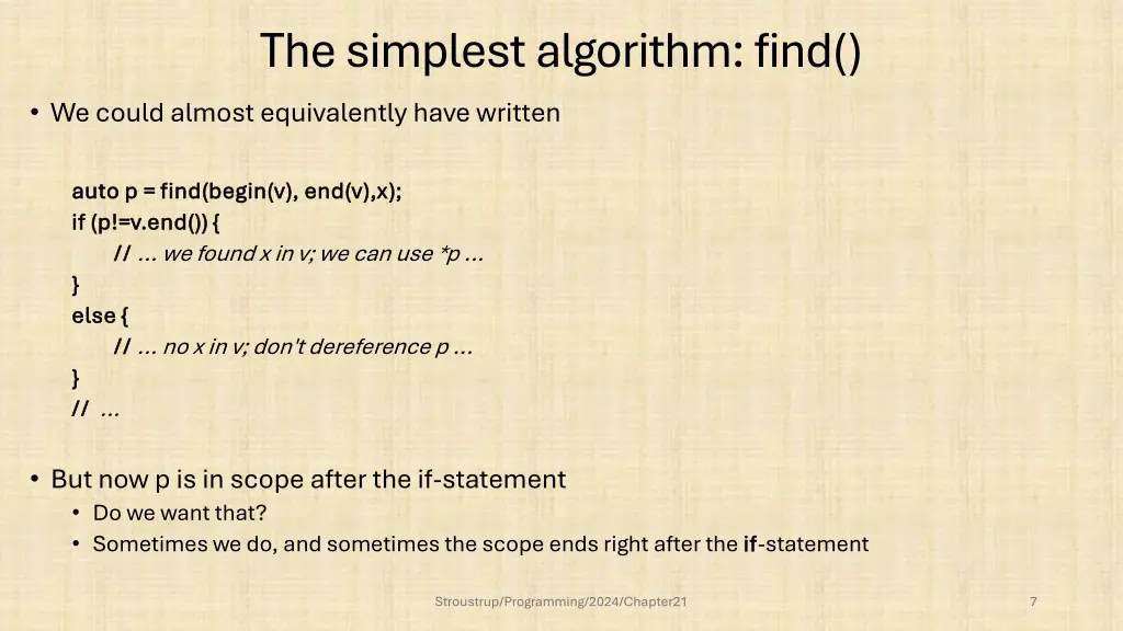 the simplest algorithm find we could almost