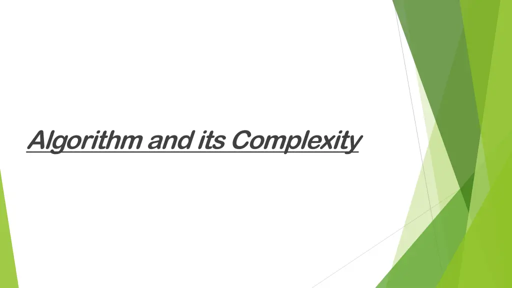 algorithm and its complexity