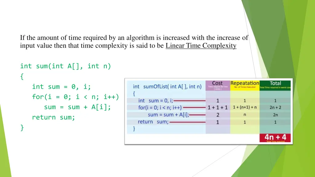 linear time complexity