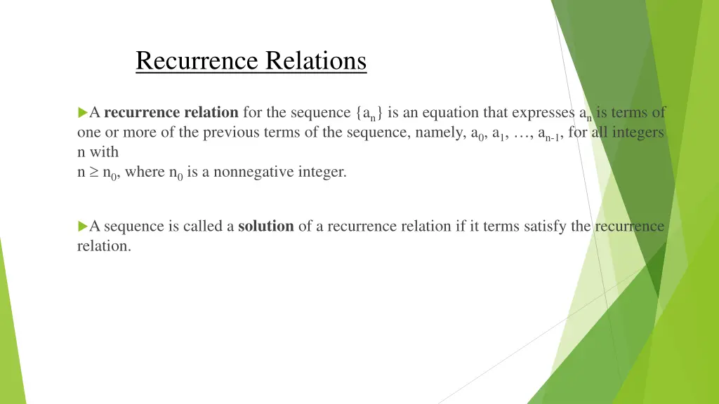 recurrence relations