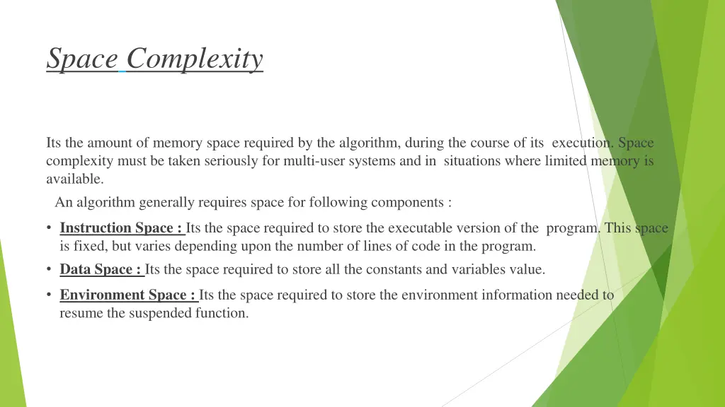 space complexity