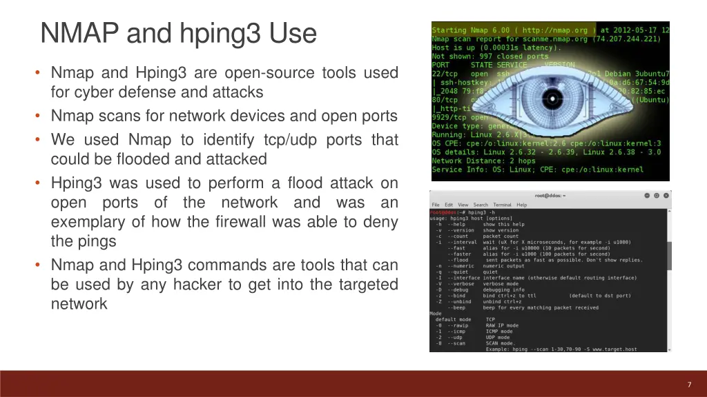 nmap and hping3 use