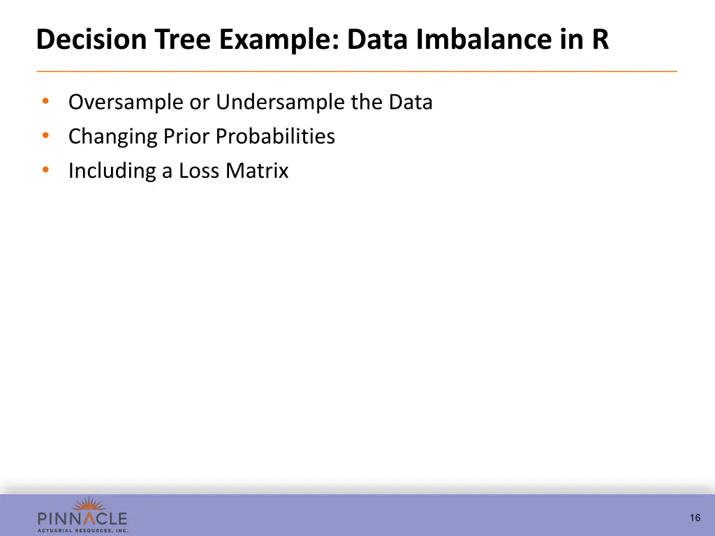 decision tree example data imbalance in r
