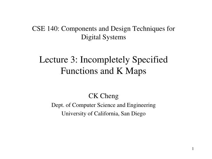 cse 140 components and design techniques