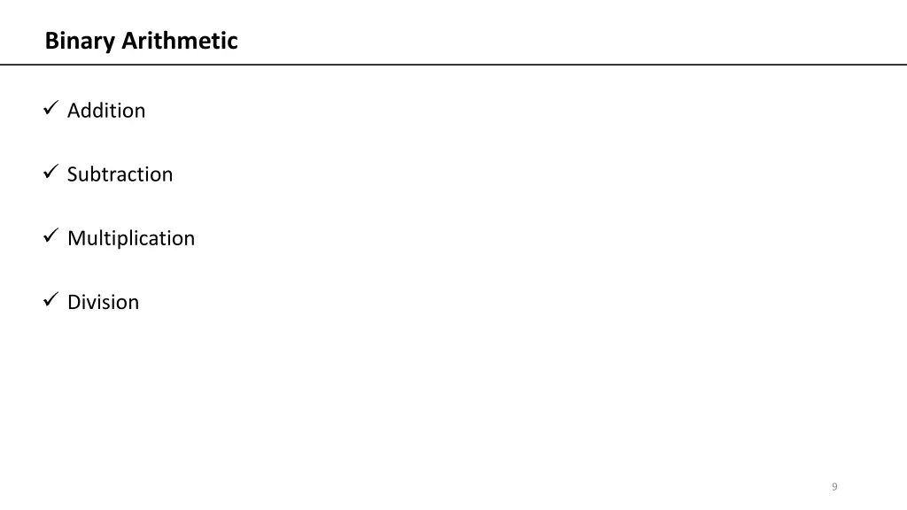 binary arithmetic