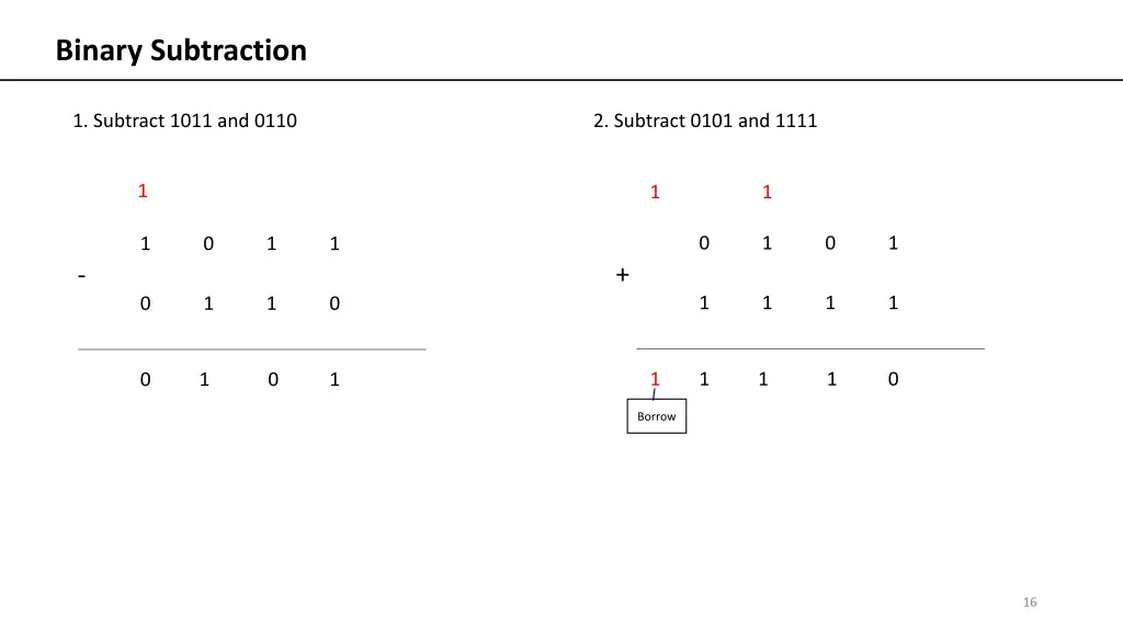 binary subtraction 1