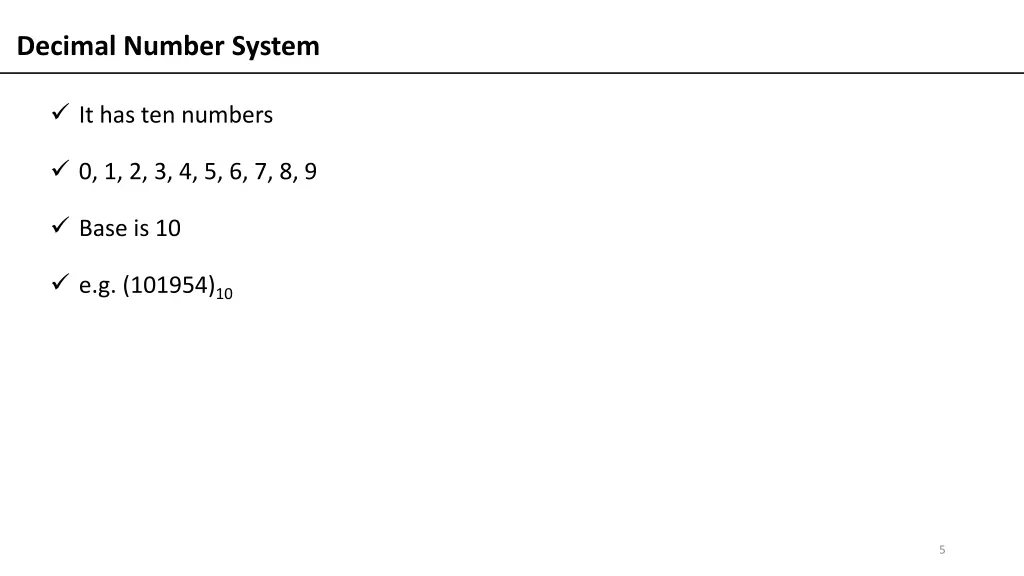 decimal number system