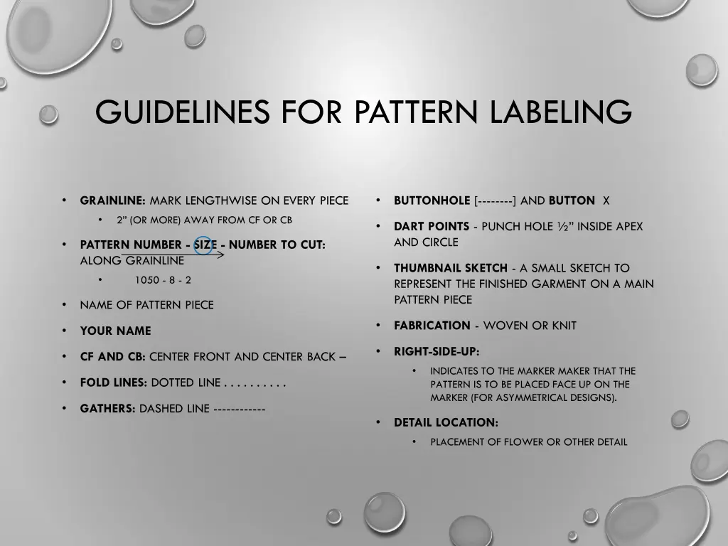 guidelines for pattern labeling