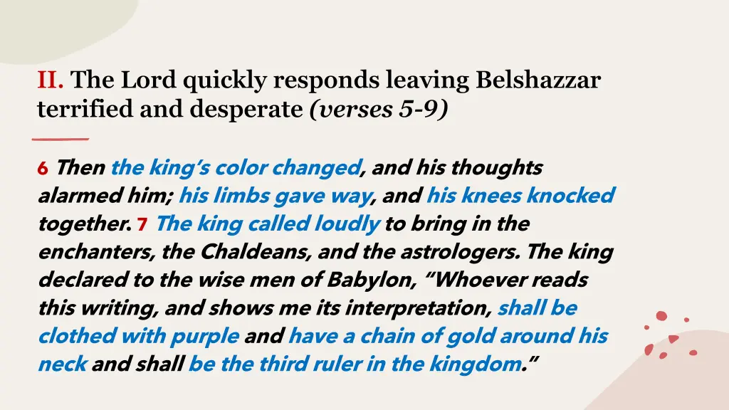 ii the lord quickly responds leaving belshazzar 1