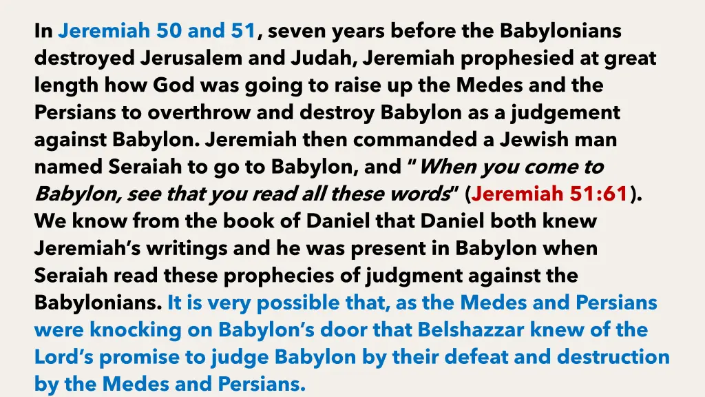 in jeremiah 50 and 51 seven years before
