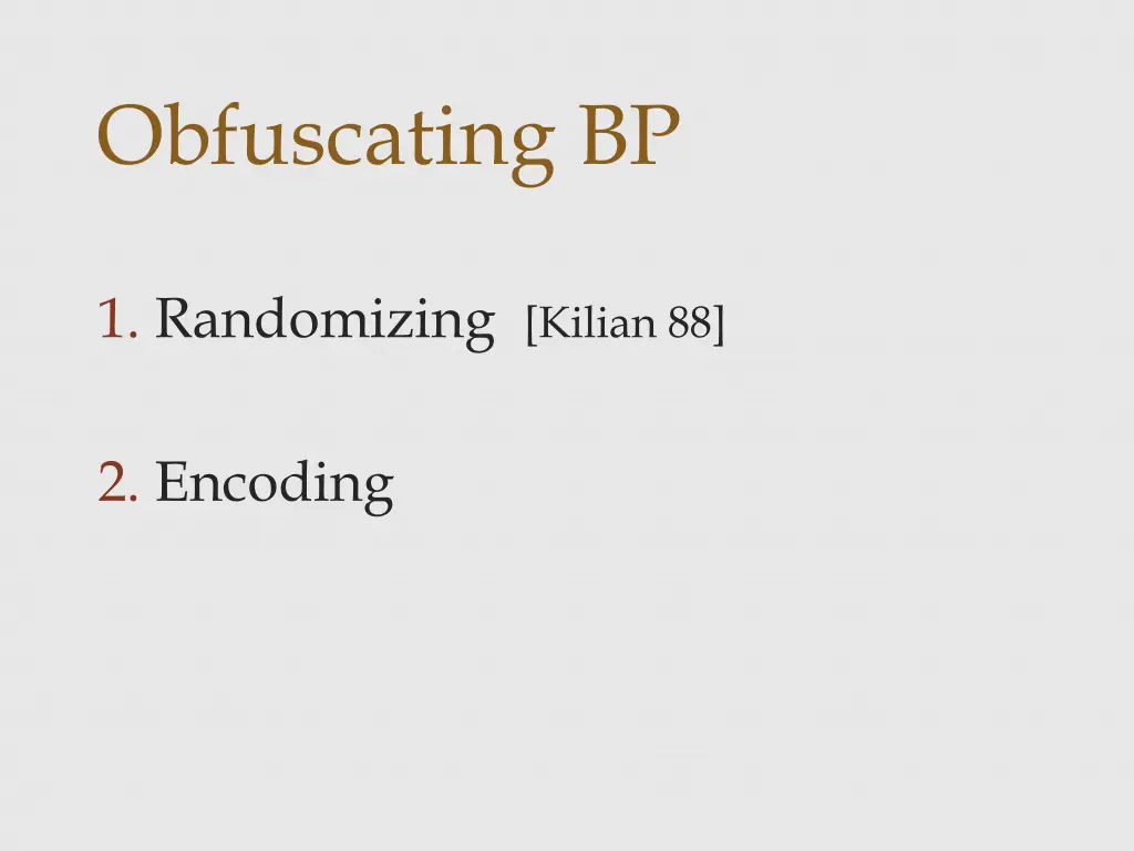 obfuscating bp