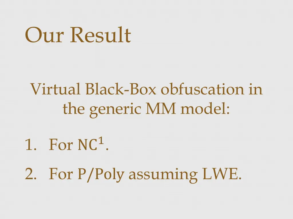 our result