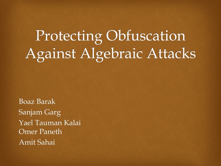 protecting obfuscation against algebraic attacks