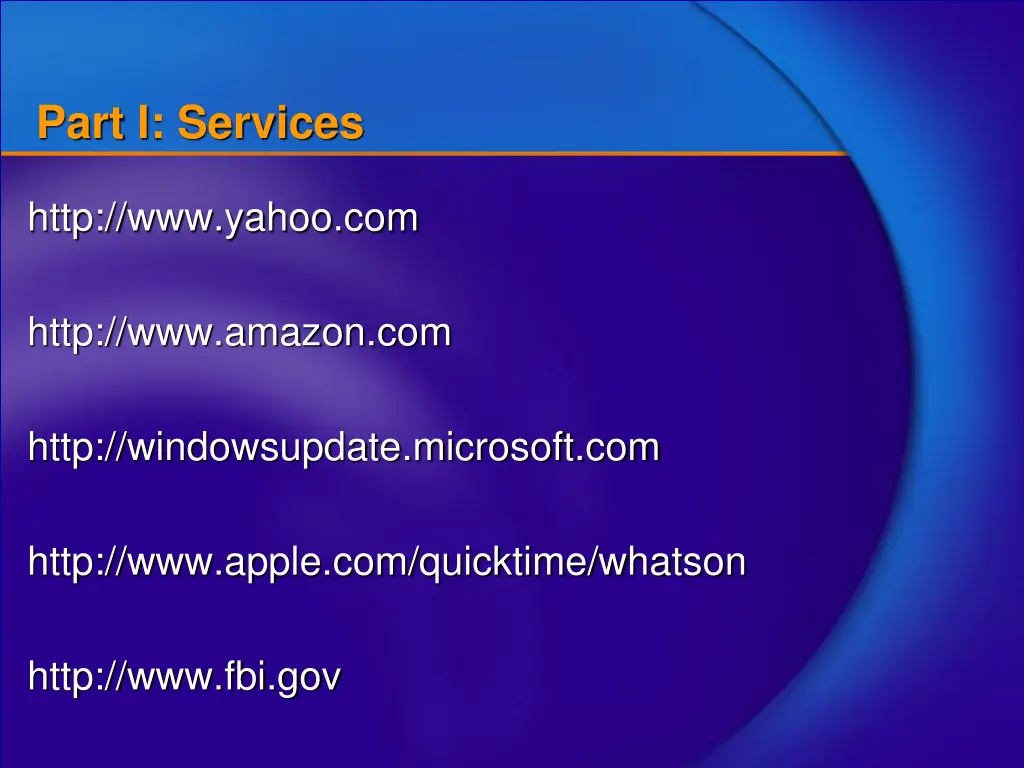 part i services