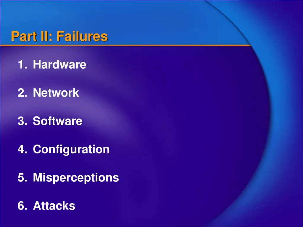 part ii failures