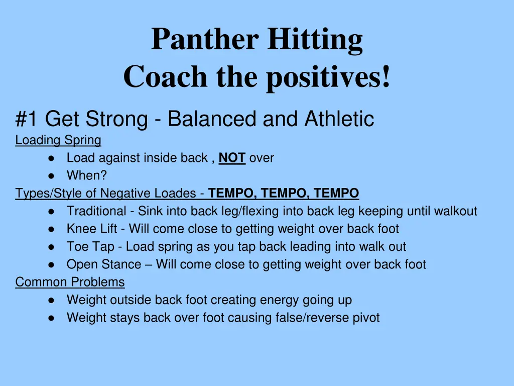 panther hitting coach the positives 2