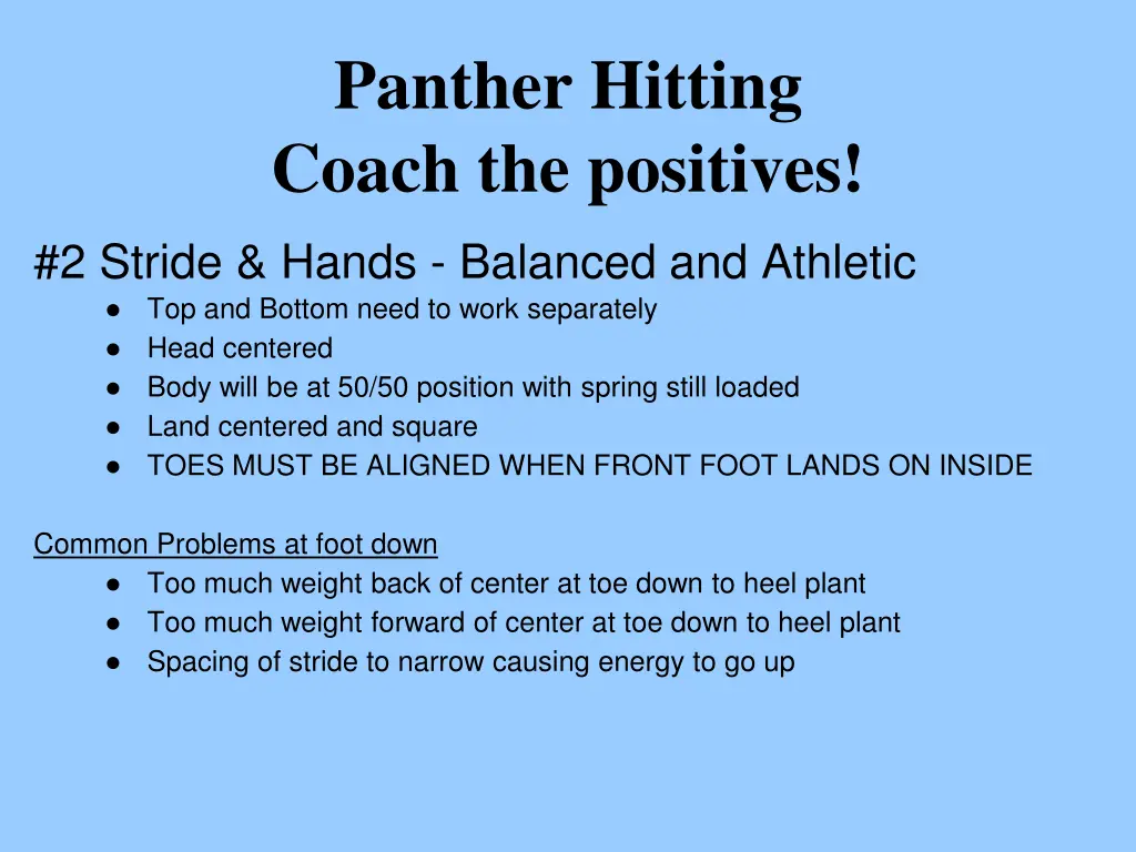 panther hitting coach the positives 3