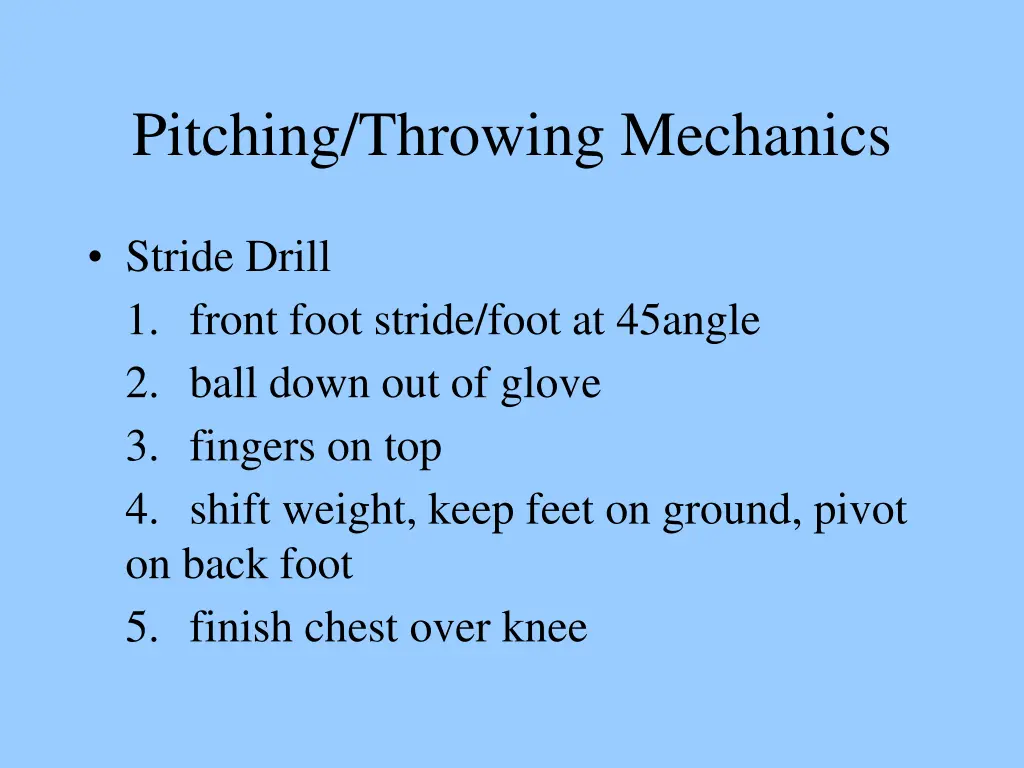 pitching throwing mechanics