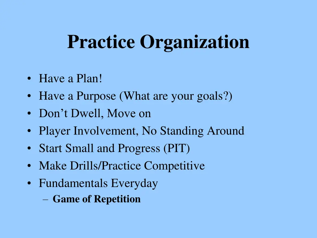 practice organization