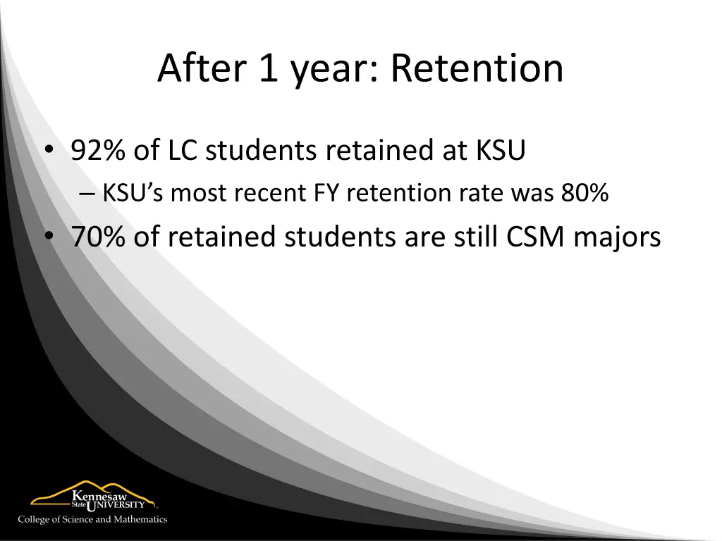 after 1 year retention