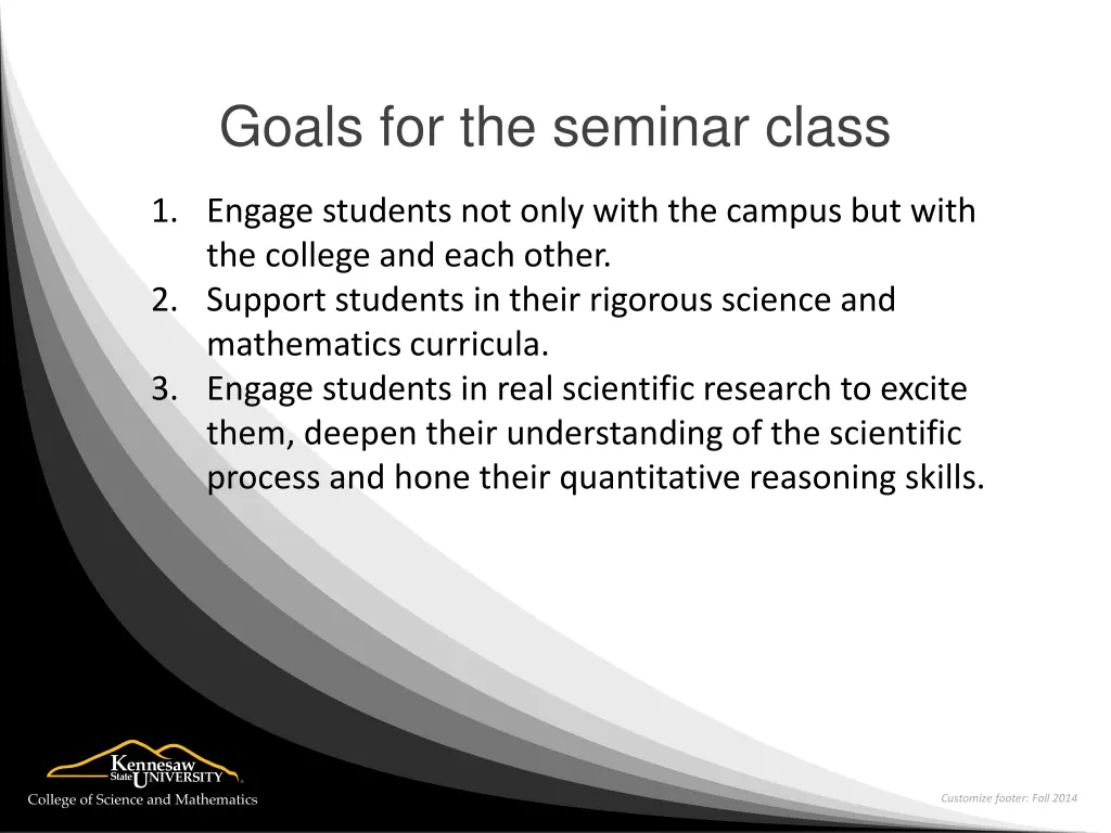 goals for the seminar class