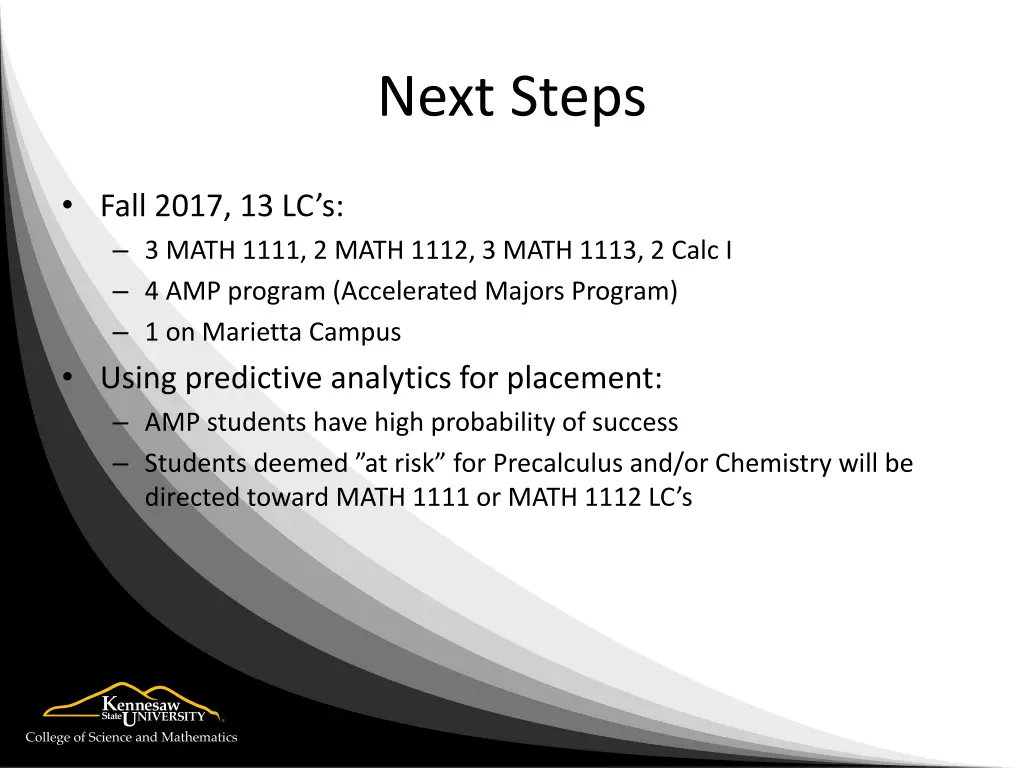 next steps
