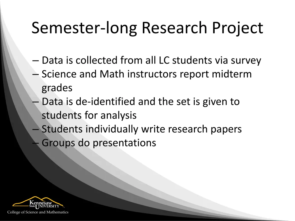 semester long research project 1