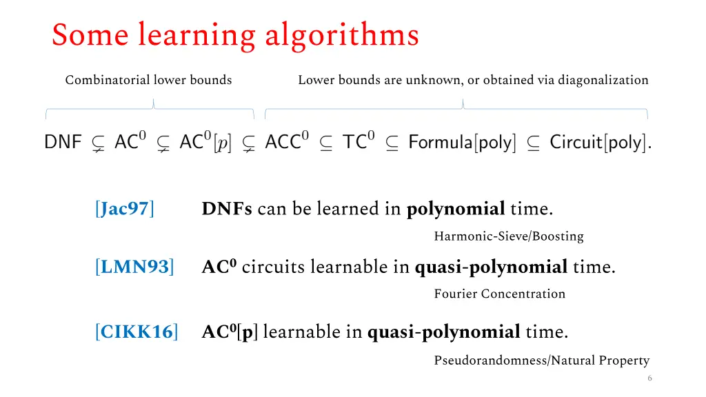 some learning algorithms