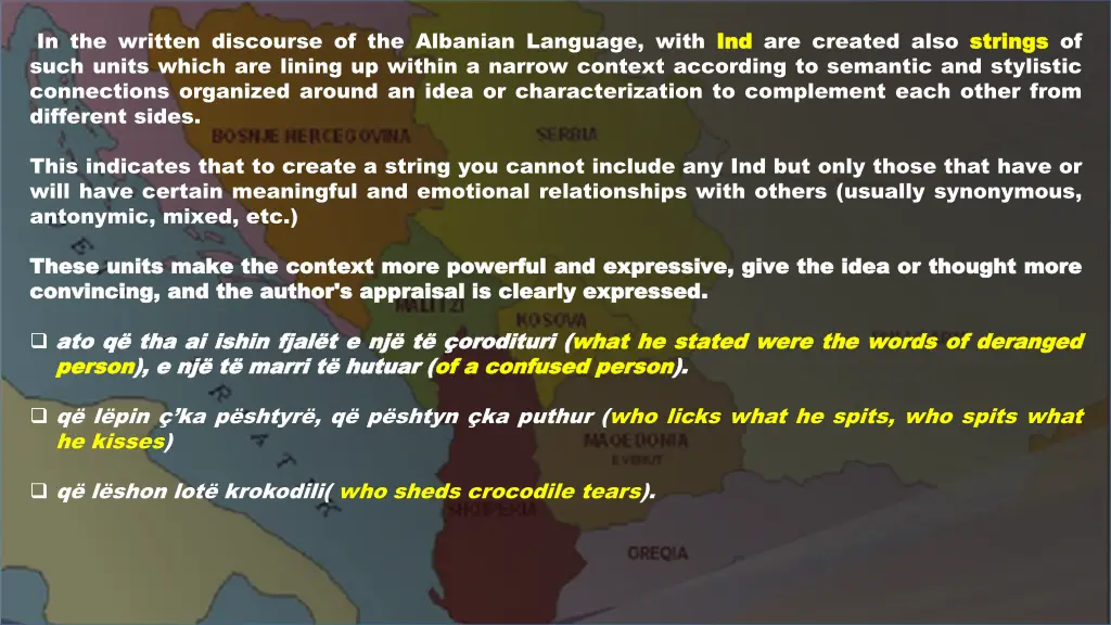in the written discourse of the albanian language