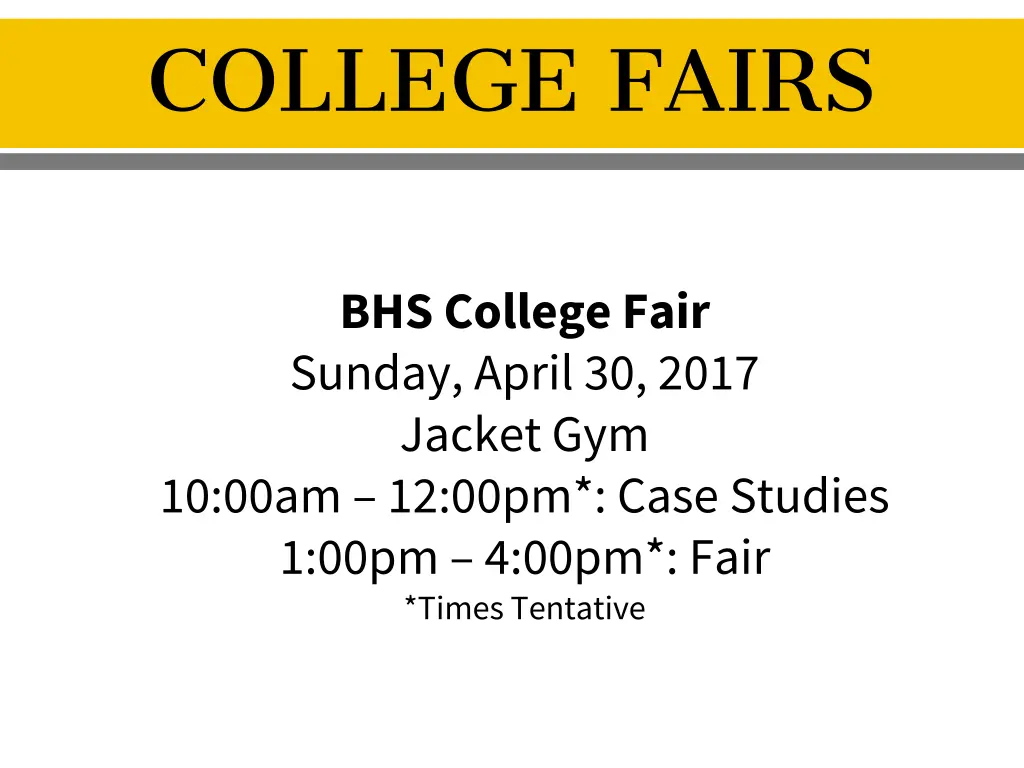 college fairs
