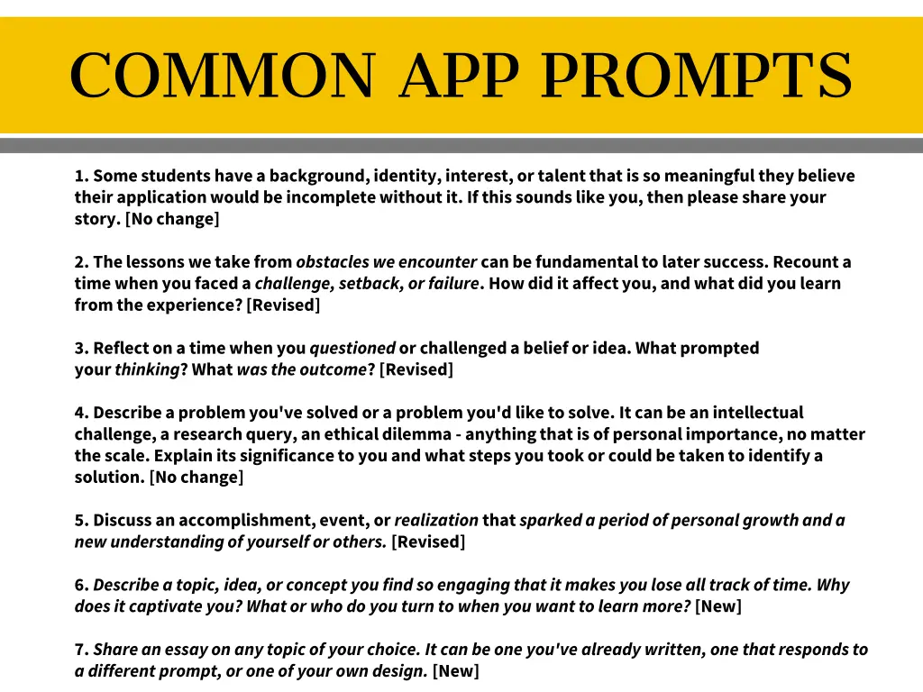 common app prompts