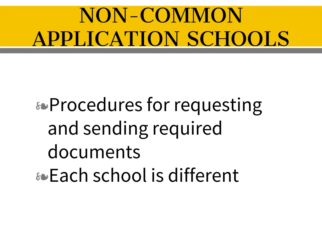 non common application schools