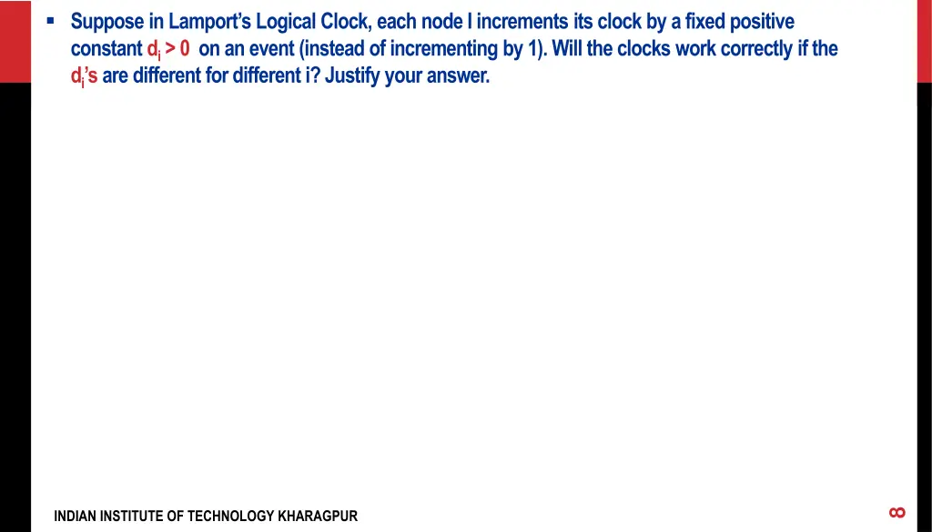 suppose in lamport s logical clock each node