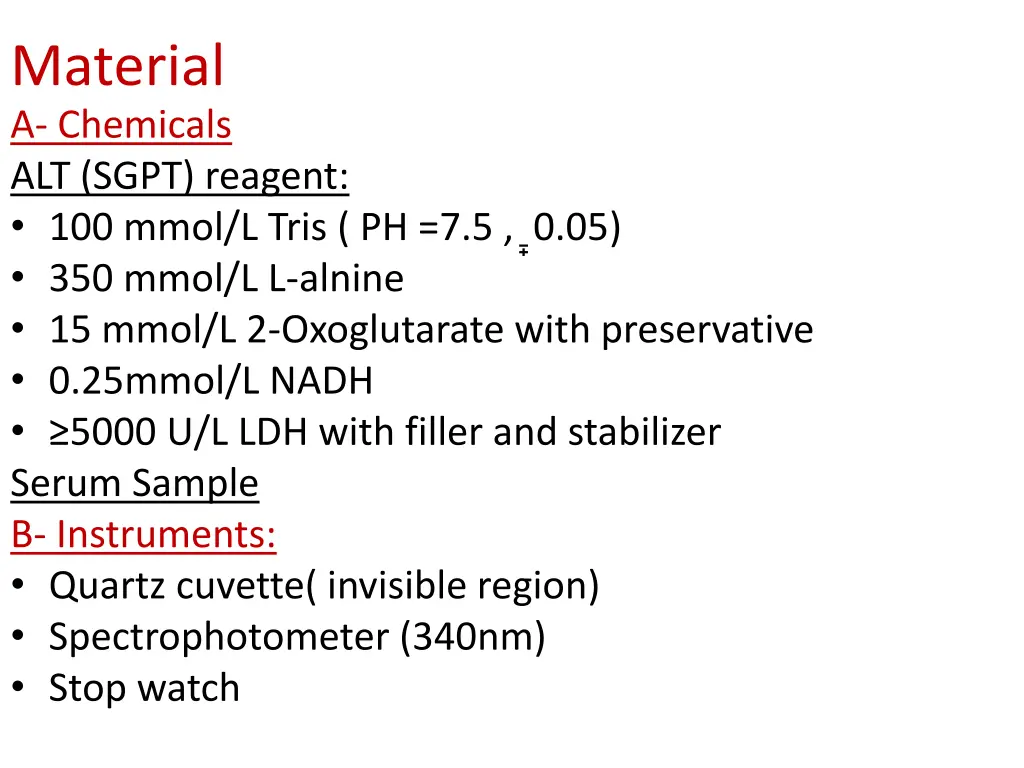 material a chemicals alt sgpt reagent 100 mmol
