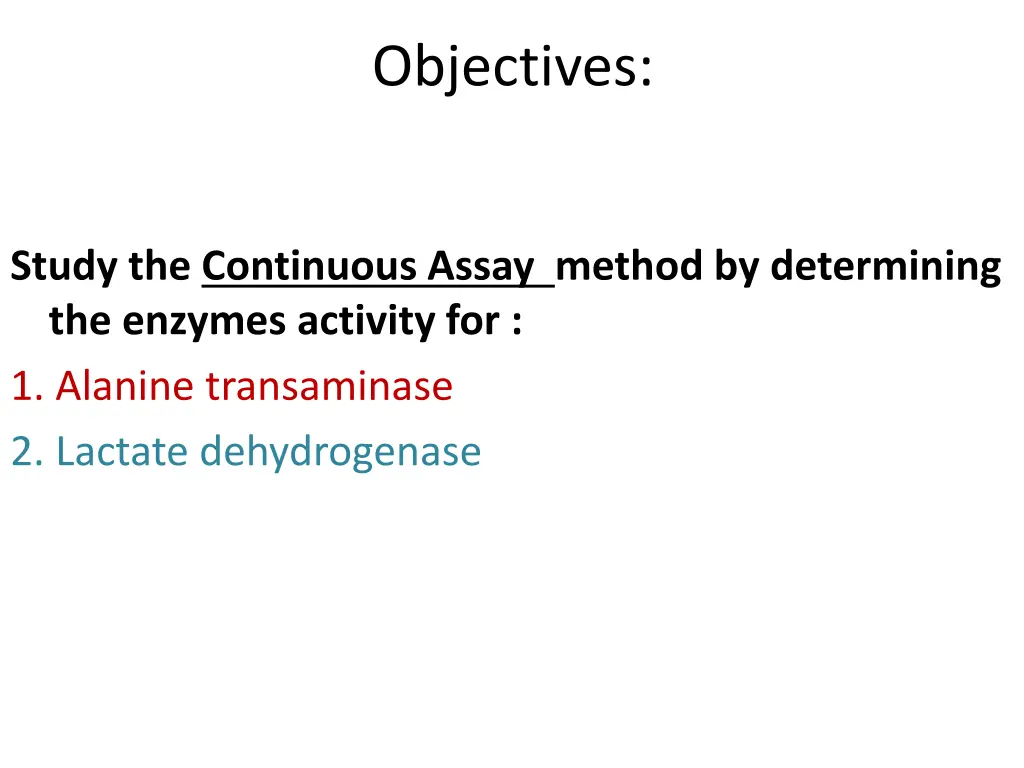 objectives