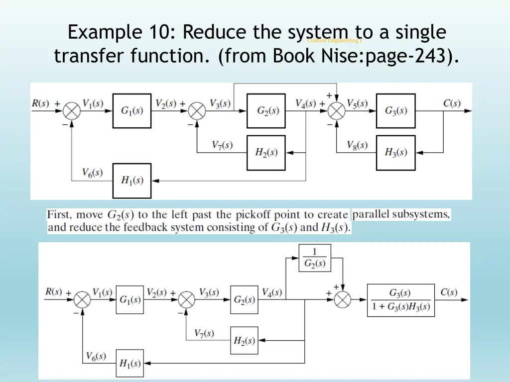 example 10 reduce the system to a single transfer