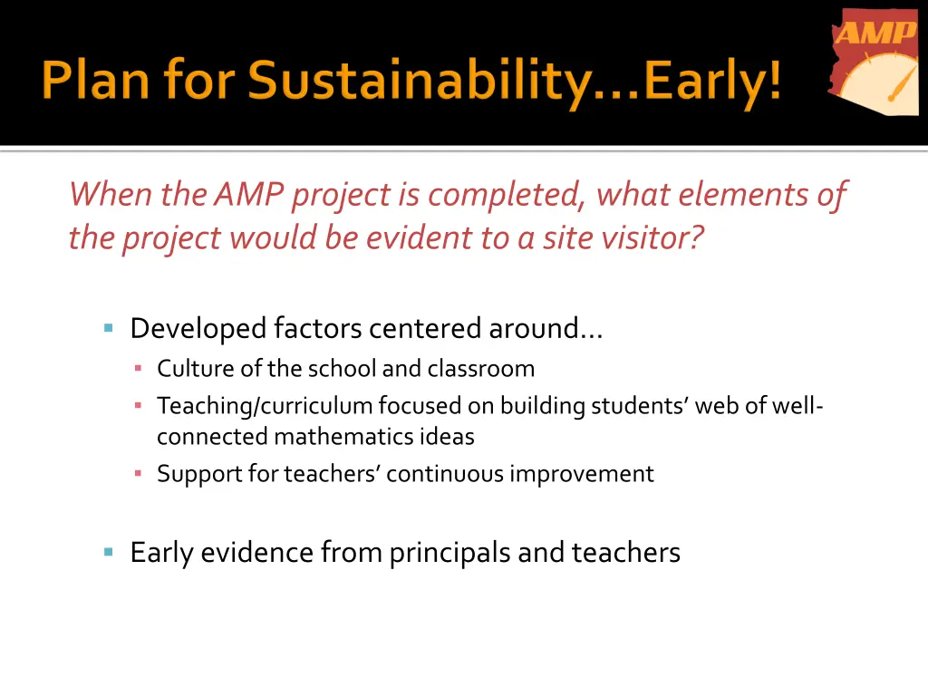 when the amp project is completed what elements