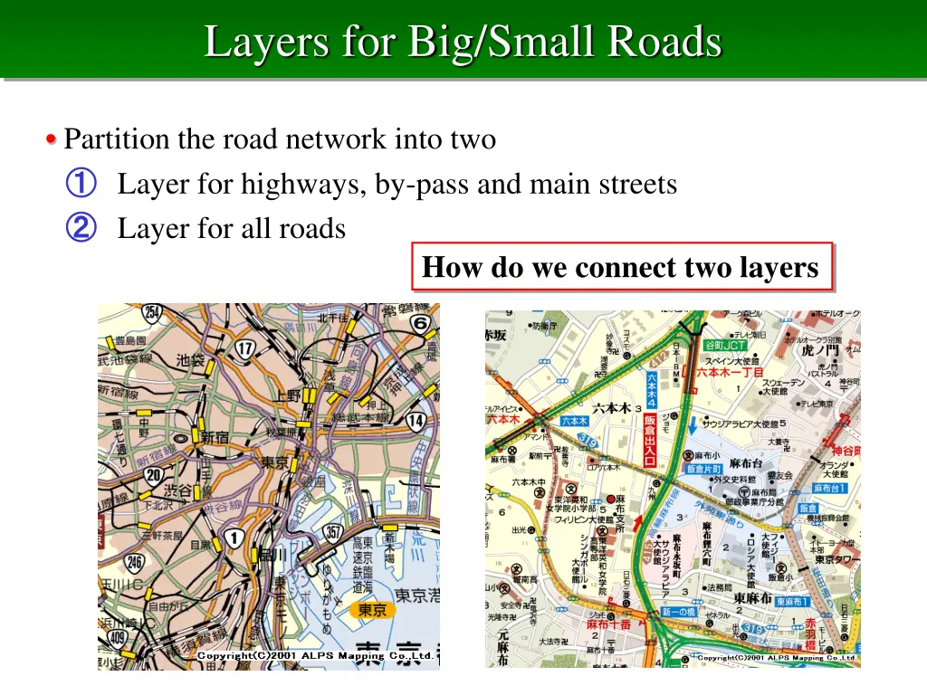 layers for big small roads