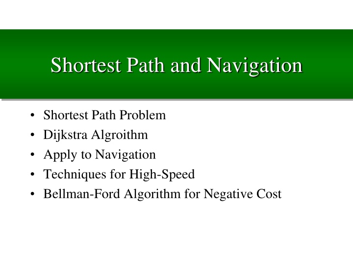 shortest path and navigation