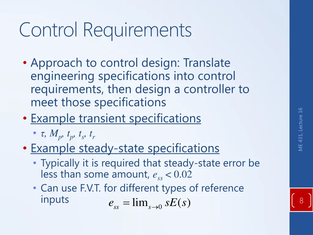 control requirements
