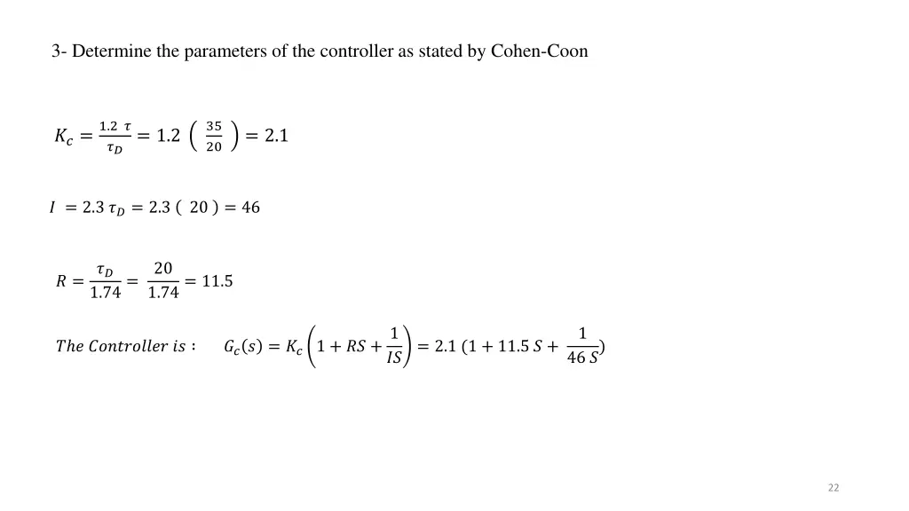 3 determine the parameters of the controller