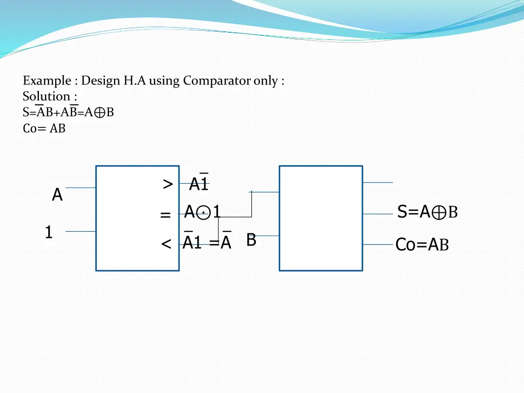 example design h a using comparator only solution
