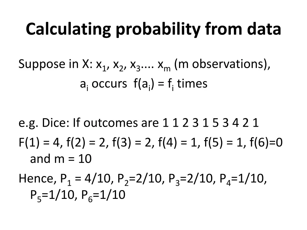 calculating probability from data
