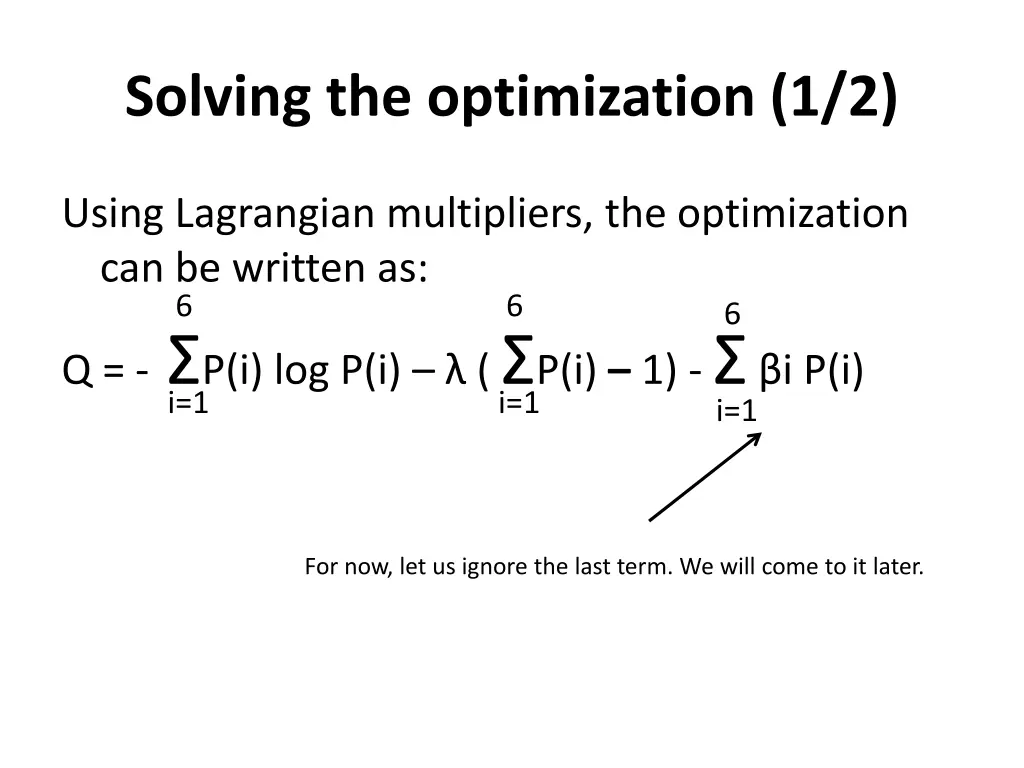 solving the optimization 1 2