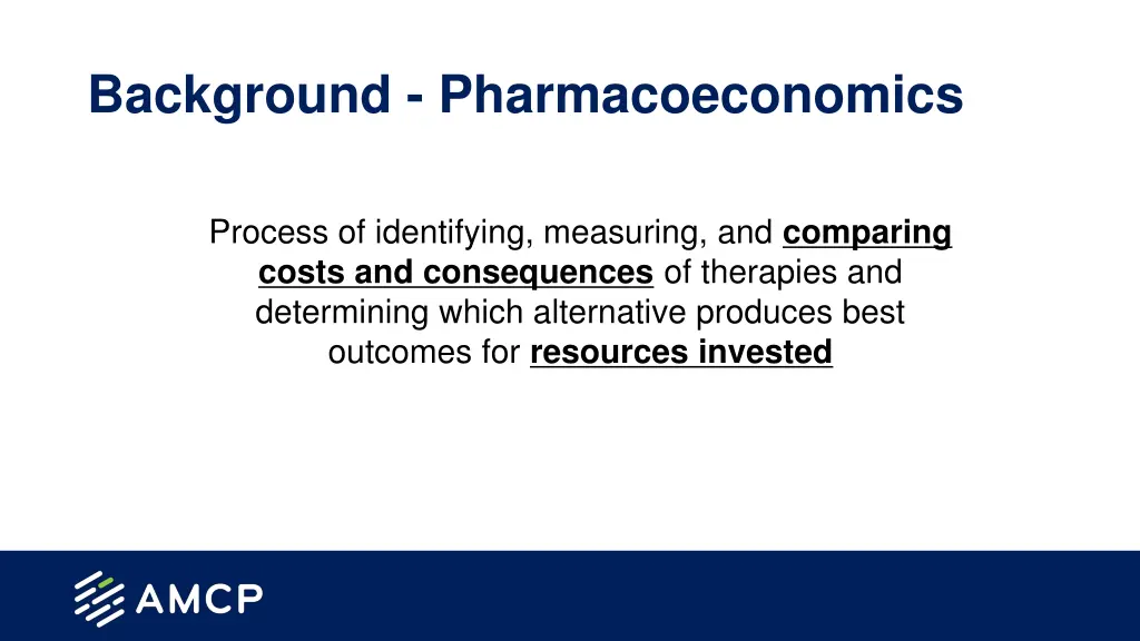 background pharmacoeconomics