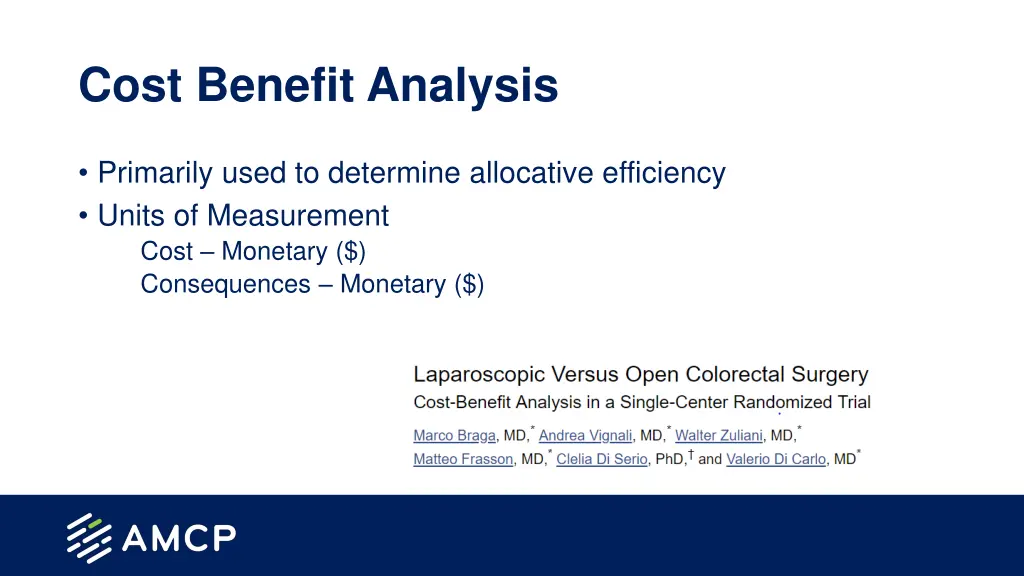 cost benefit analysis