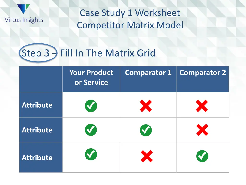 case study 1 worksheet competitor matrix model 2