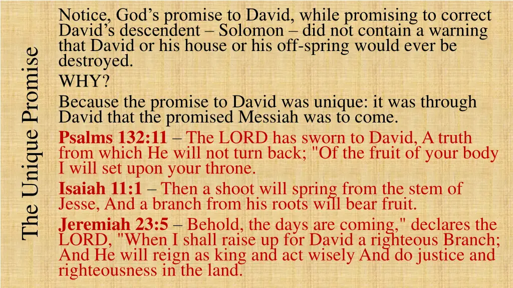 notice god s promise to david while promising