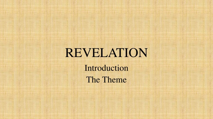 revelation introduction the theme