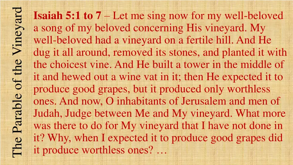 the parable of the vineyard